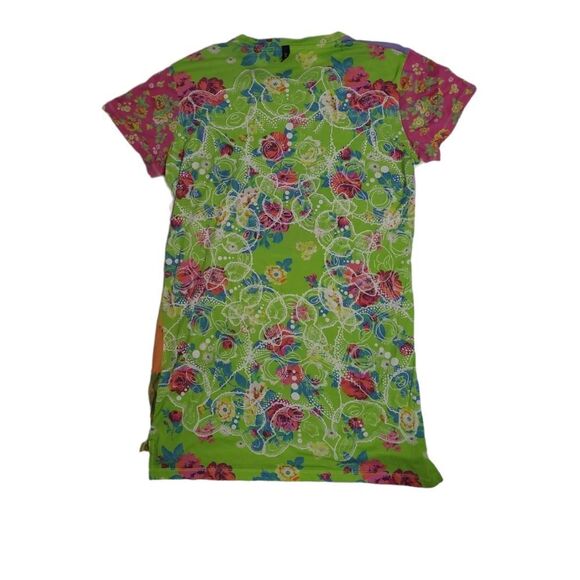 DR MARTENS multi floral daze short sleeve tee shirt dress RARE L - Picture 3 of 10